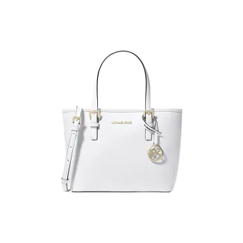 MICHAEL KORS Jet Set Coated Canvas Shoulder Bag Crossbody Bag Handbag Extra Small Women's Optical White
