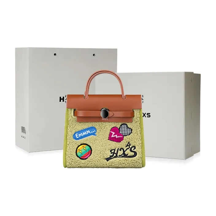 HXXXXS Cow Leather Shoulder Bag, Crossbody Bag Trumpets Women's Cream White/Milk Tea Brown/Raspberry/Moss Green-5