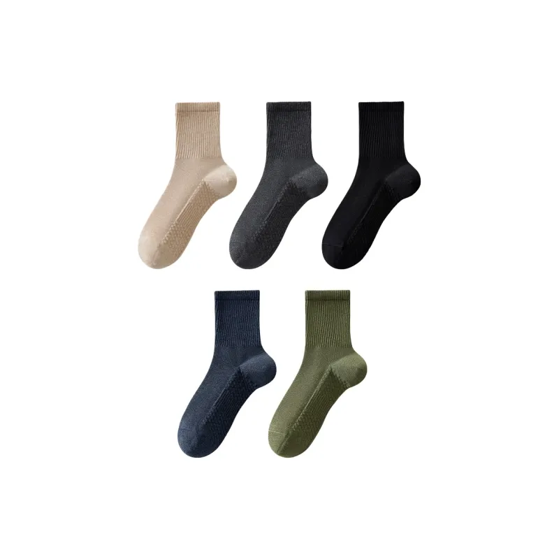 H YXIANG Mid Calf Socks Men's 5 Pack-1