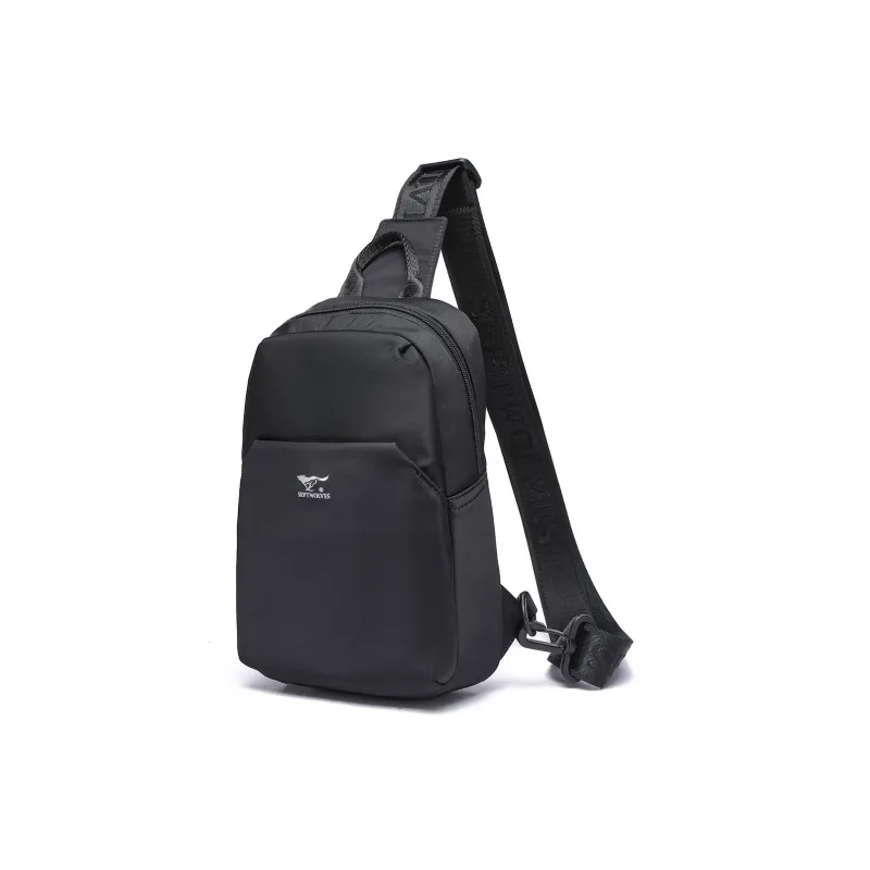SEPTWOLVES Fabric Sling Bag Men's Black-1
