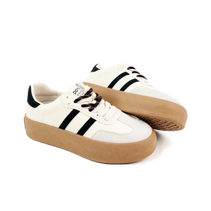 La Chapelle Campus White Sneakers Cushioning Lightweight Low-Top Skateboard Shoes Women's-8
