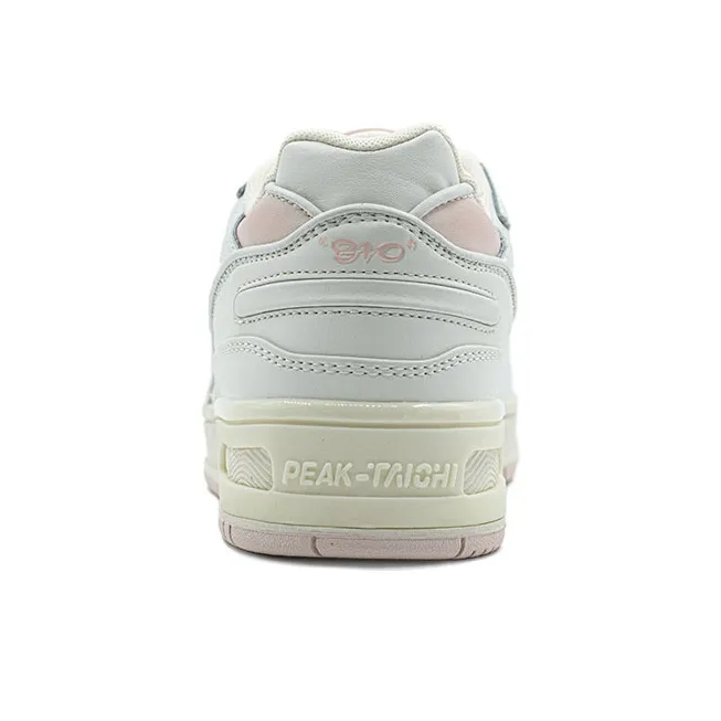 PEAK Taichi 910 Cushioning Wear Resistant Low Top Skateboard Shoes Women's White Pink-4