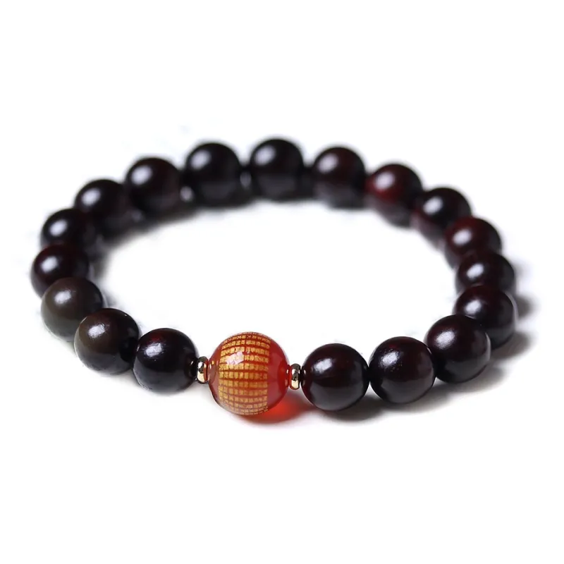 LINKY Laboratory Small Leaf Red Sandalwood Bracelets Unisex-8