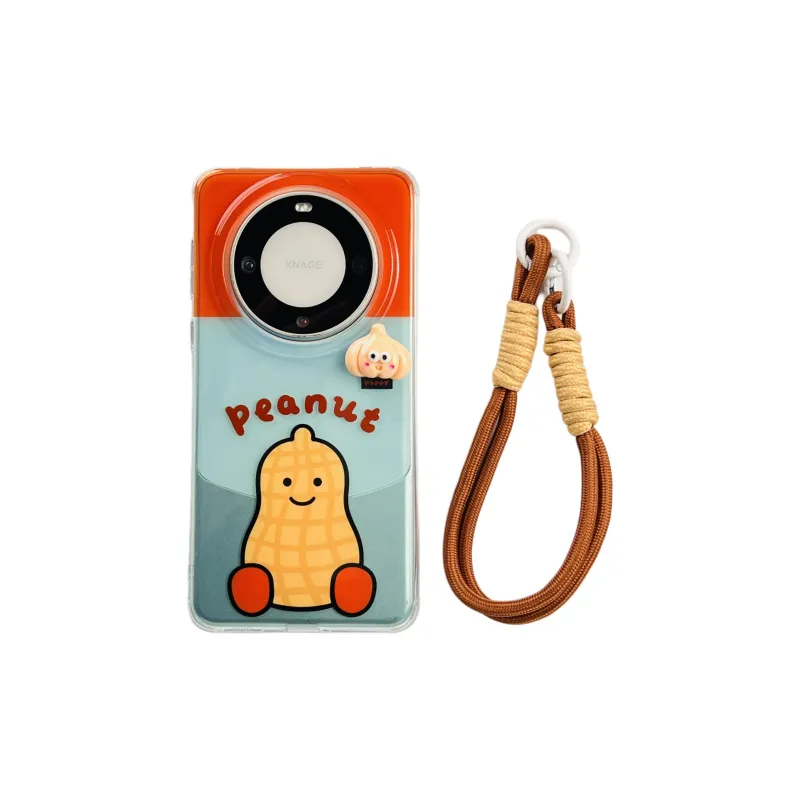 Wei Xin Acrylic Material Peanut Eggplant Lanyard Phone Cases Compatibility With Huawei Mate 60/60 Pro/Pura 70/70 Pro+-0