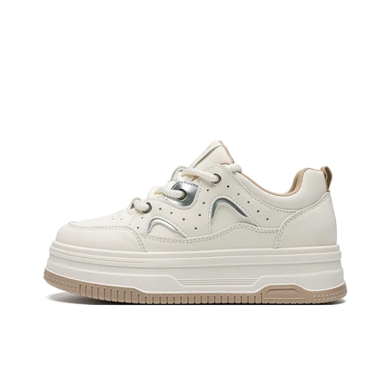 ZHR Cream Puff Shoes Coverage Wear Resistant Low Top Skateboard Shoes Women's-0