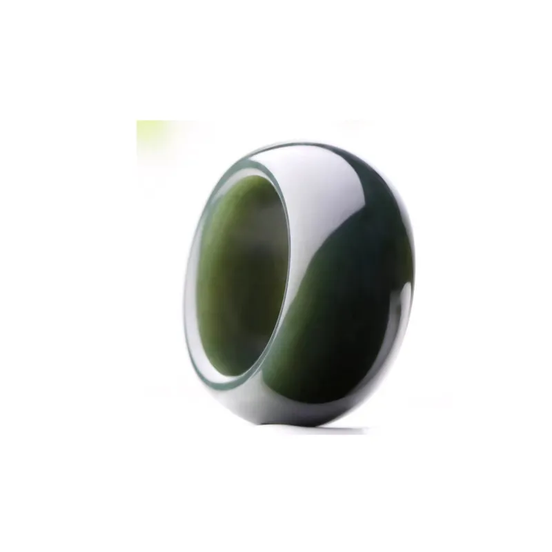 Run Ding Hetian Jade Rings Green Jade Unisex-2