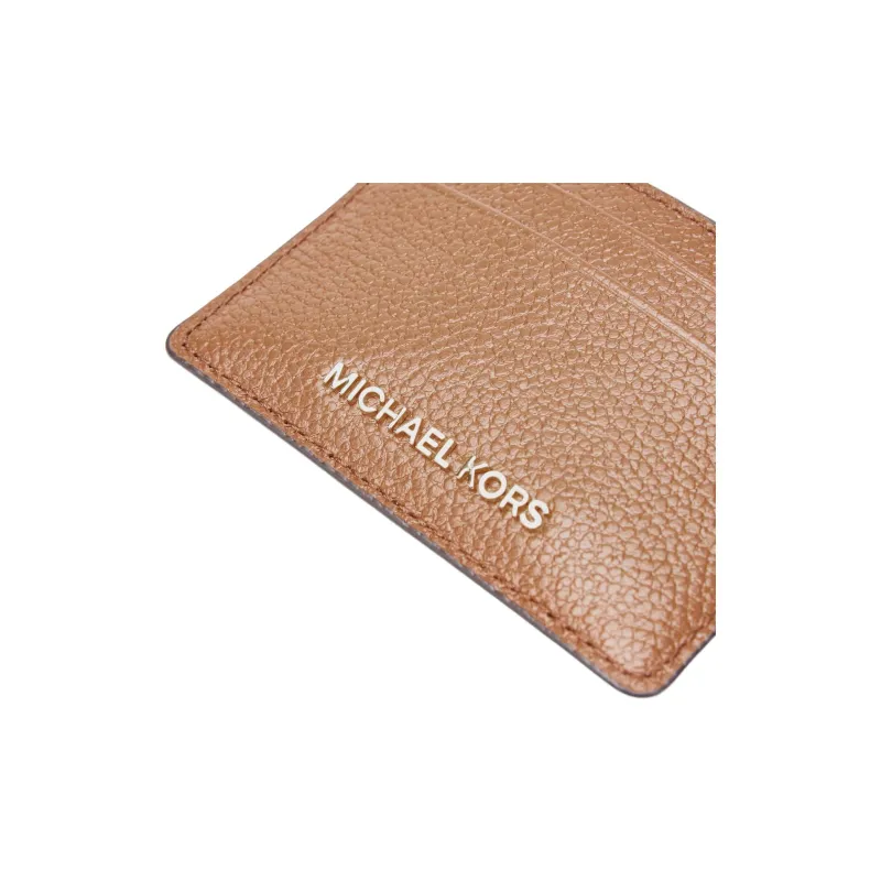 MICHAEL KORS Jet Set Leather Card Holder Women's Brown-3