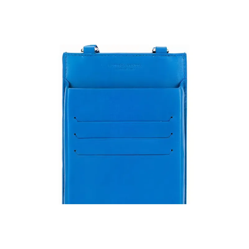 Bottega Veneta Leather Card Holder Men's Blue-3