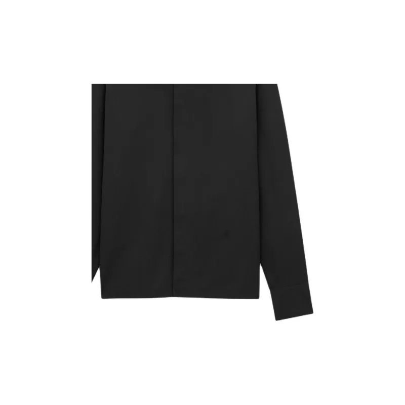 SAINT LAURENT Cassandre Buttoned Straight Hem Shirt-7