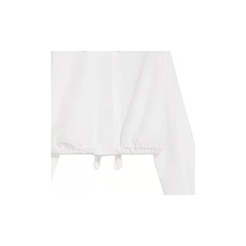 SportMa Sarong Collection Boxy-Fit Drawstring Shirt Shirt Women's White-5