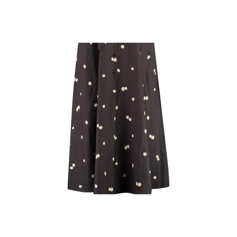 ASPESI Polka-Dot Printed Tie-Neck Midi Dress-5
