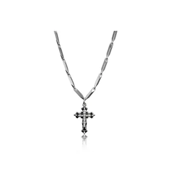 FOREVER MELODY Titanium Steel/Zircon Necklaces Men's