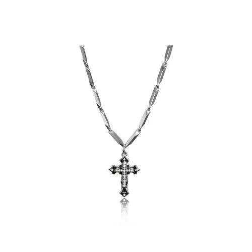 FOREVER MELODY Titanium Steel/Zircon Necklaces Men's