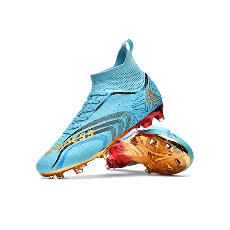 CAMKIDS Slip Resistant Anti Kick Lightweight Cushioning Support High Top Kids' Soccer Shoes Teenagers-14