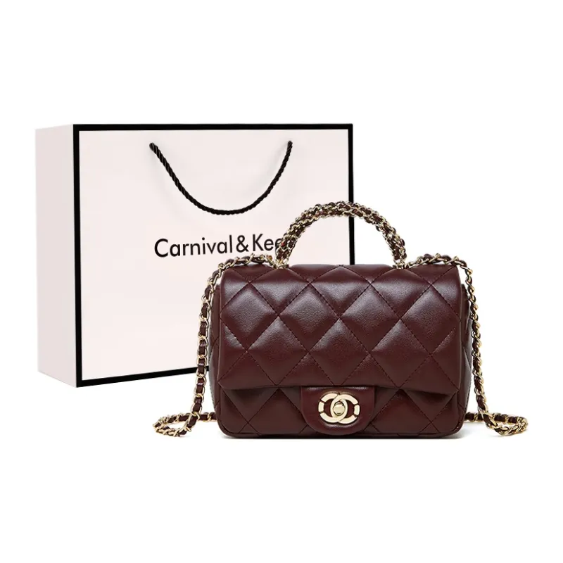 Carnival Keep Cow Leather Crossbody Bag, Handbag Trumpets Women's Black/Burgundy-6