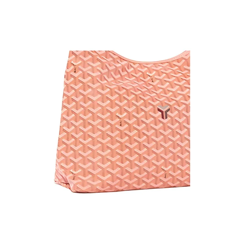 GOYARD Bohème Hobo Canvas With Leather Hobo Bag, Shoulder Bag Women's Coral Pink-6