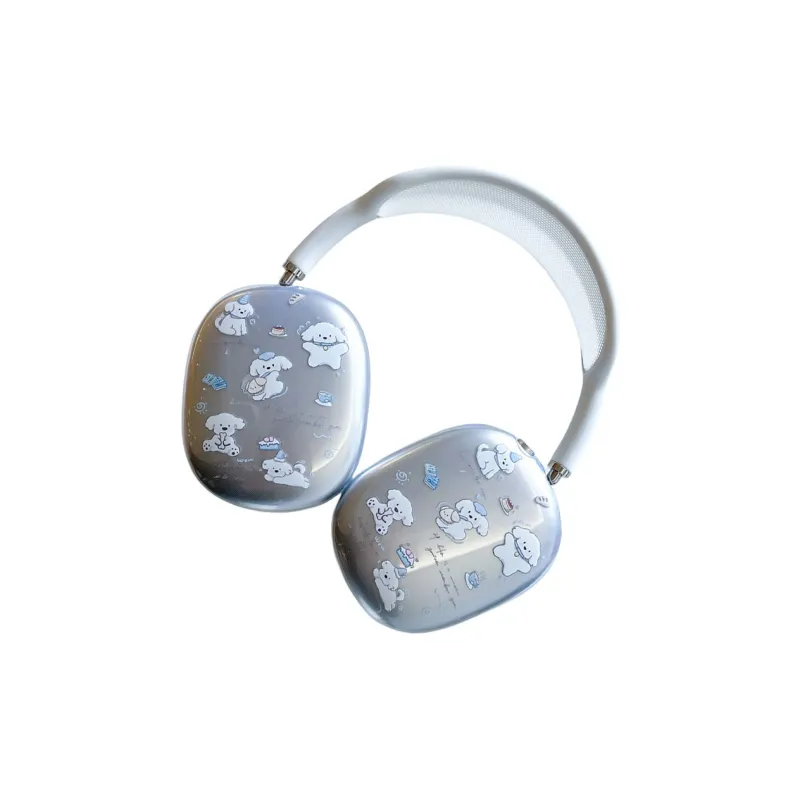 Baohuguang Compatible With AirPods Max TPU Ins Cute Cartoon Curl Puppy Headphone Set-1