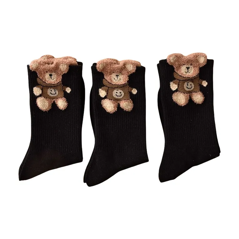 BEAR UNION Mid Calf Socks Women's 3 Pack-2