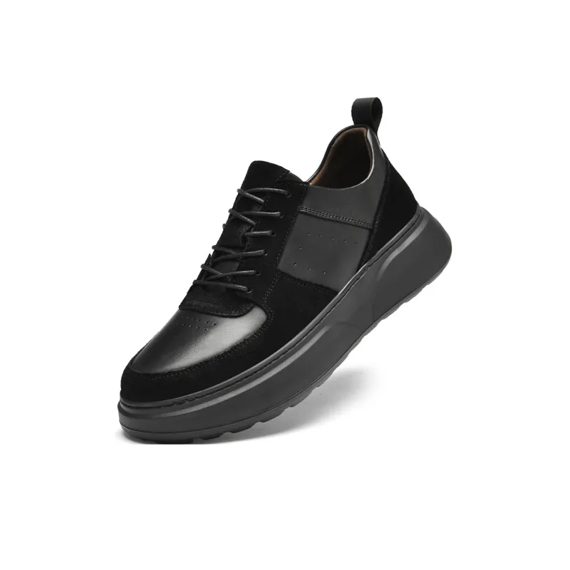 Kuding Cushioned Slip-Resistant Water-Resistant Low-Top Casual Shoes Men's Black-6