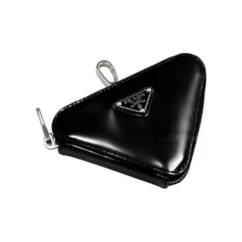 PRADA Leather Clutch Mini Women's Black-1