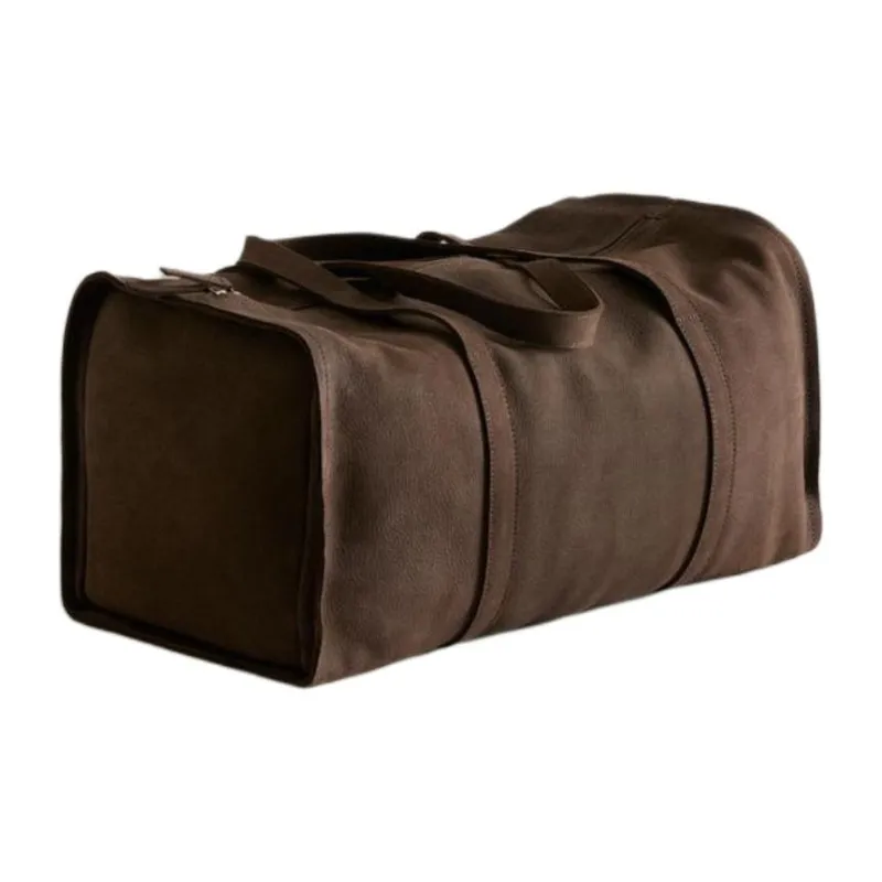 ZARA Cow Leather Portable Travel Bag Unisex Brown-1
