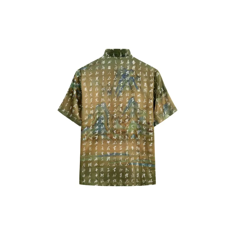 XUANSHENG Shirt Men's Landscape Script Font-2