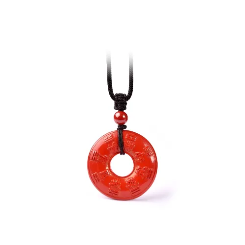 Lingfei Reconstructed Cinnabar Pendants Unisex