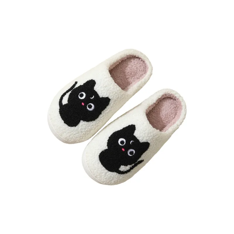 Meter Fall And Winter Women's Cute Cartoon Dog Cotton Slippers Home Indoor Slip Resistant Cotton Slipper Shoes-6