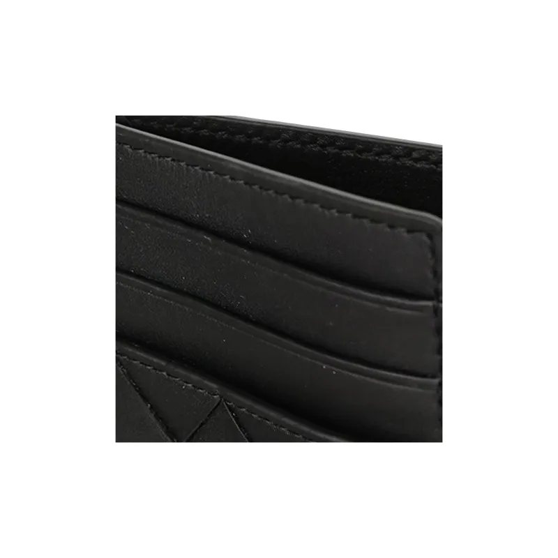 Bottega Veneta Cow Leather Card Holder Men's Black-5