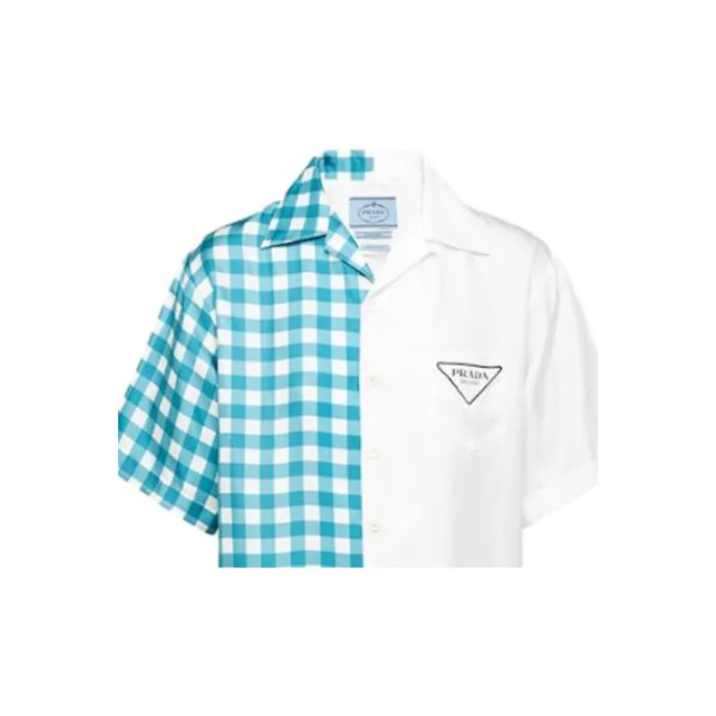 PRADA Double Match Silk Twill Shirt-3