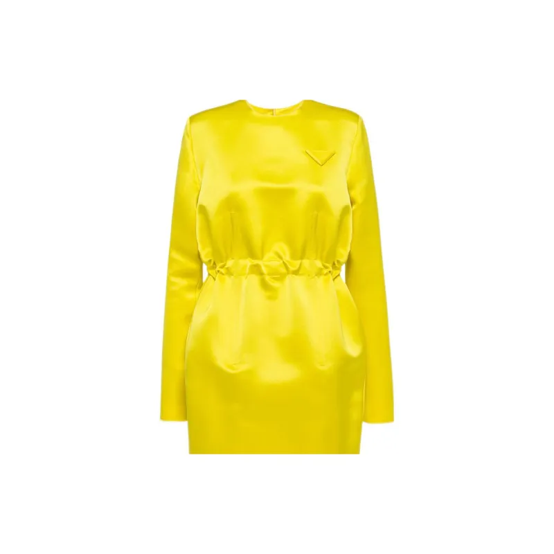 PRADA Long Sleeved Dresses Women's Yellow-3