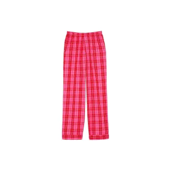 Victoria's Secret PINK Flannel Sleep Pants / Carmine Rose/red Flannel Pajama Pants Women's Rouge Rose