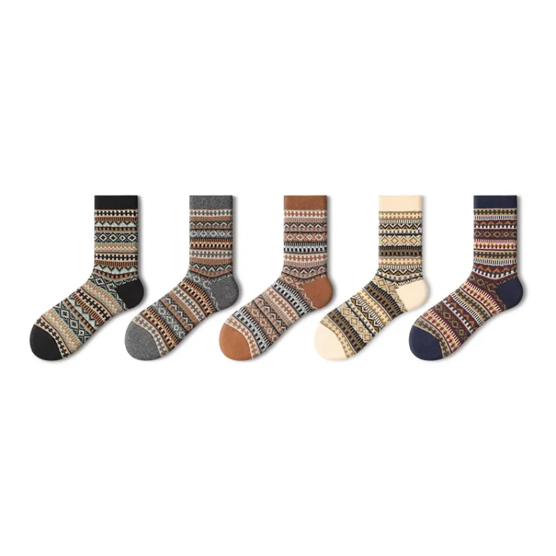 Primeet Mid Calf Socks Men's 5 Pack-29