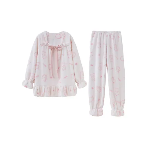 CAIHENGTONG Pajama Set Women's Bow Bunny