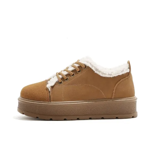 HUANQIU Slip Resistant, Abrasion Resistant, Thermal Low Top Casual Shoes Women's Brown