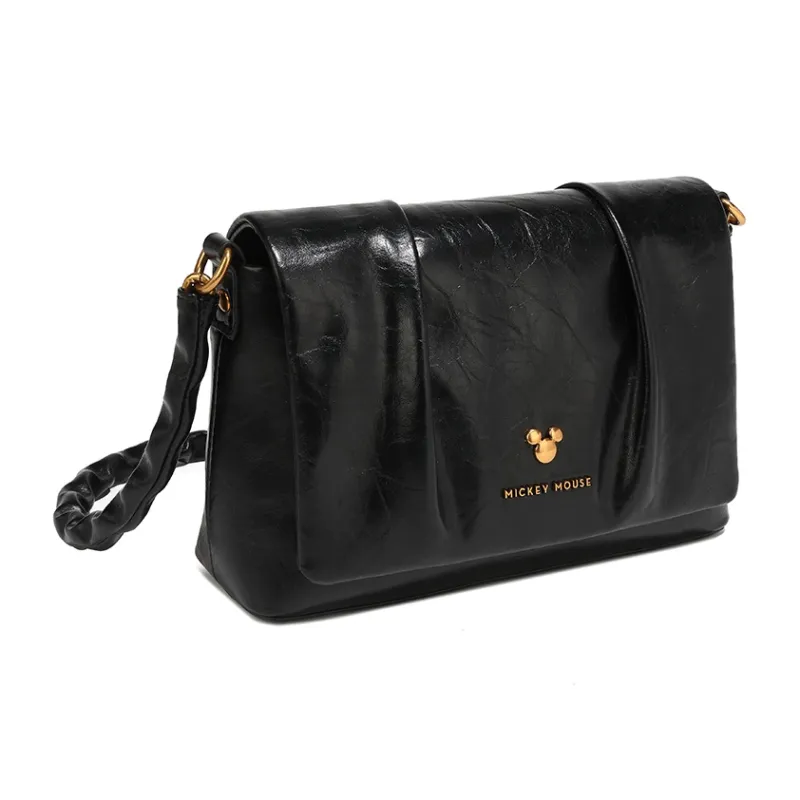 Disney PU Pleated Small Square Bag Regular Women's Black/Coffee/Burgundy-23