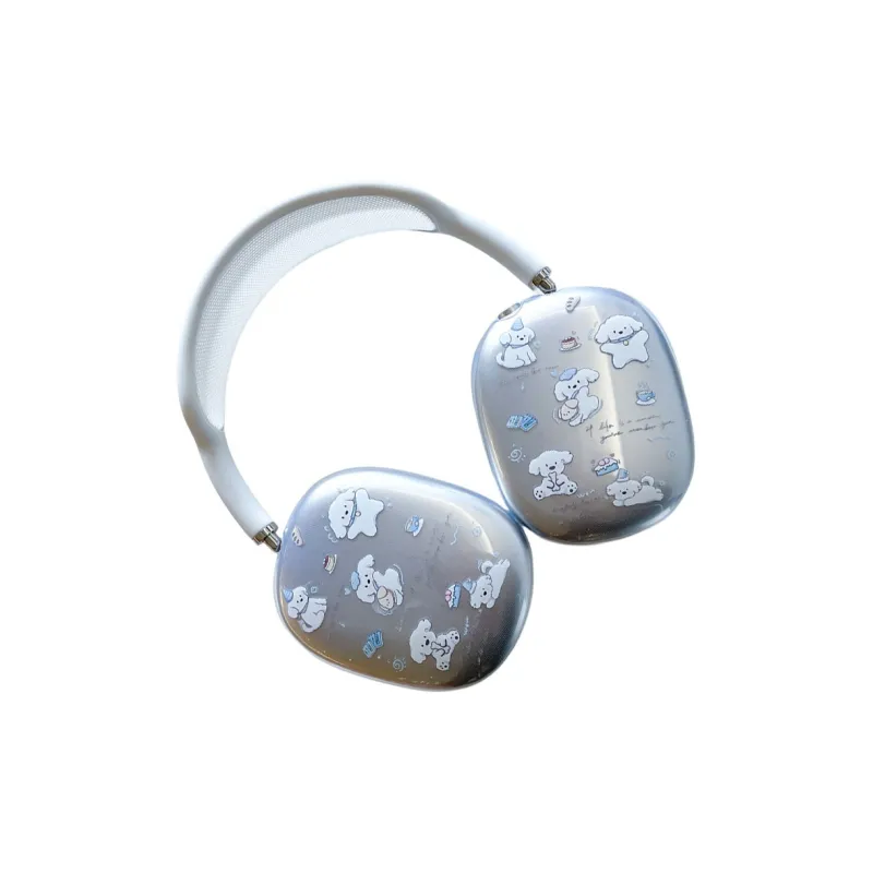 Baohuguang Compatible With AirPods Max TPU Ins Cute Cartoon Curl Puppy Headphone Set-2