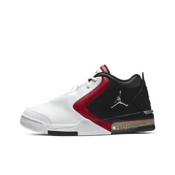 Jordan Big Fund Anti-Slip Wear-Resistant Mid-Top Vintage Basketball Shoes Unisex White Black Red