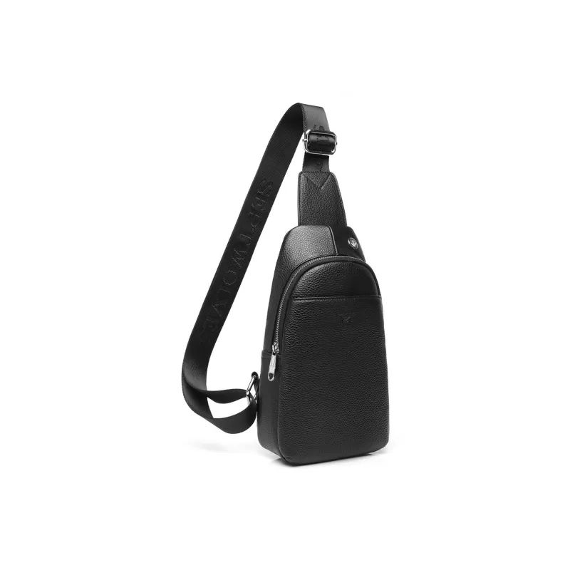 SEPTWOLVES Cow Leather Sling Bag Regular Men's Black-1