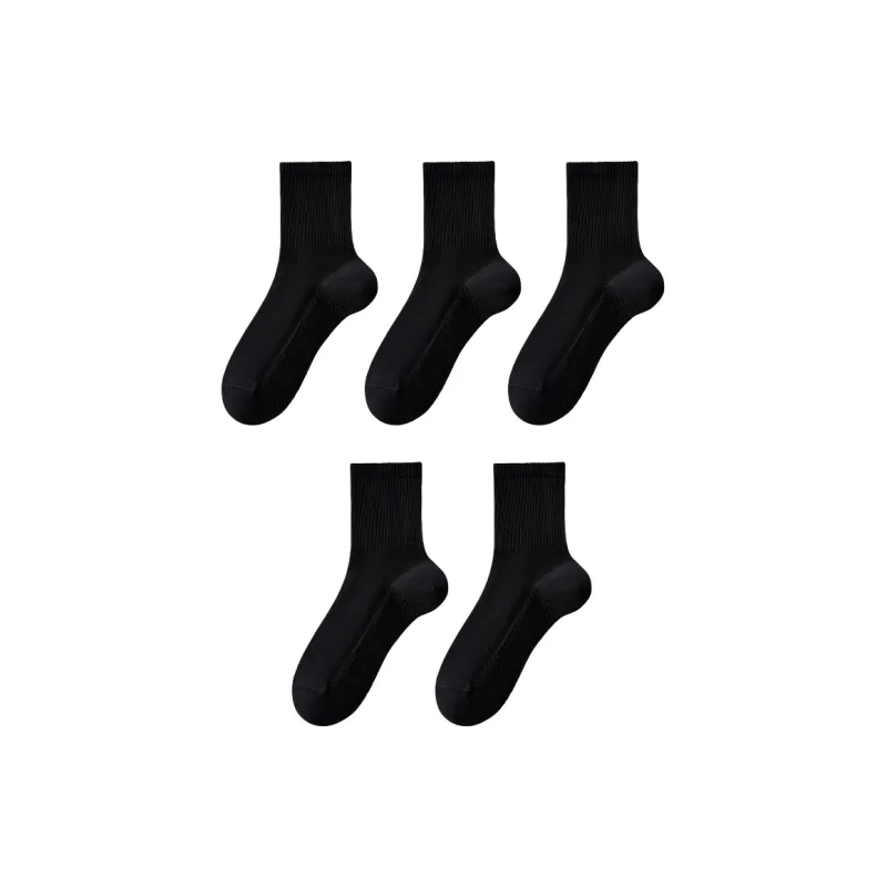 H YXIANG Mid Calf Socks Men's 5 Pack-4