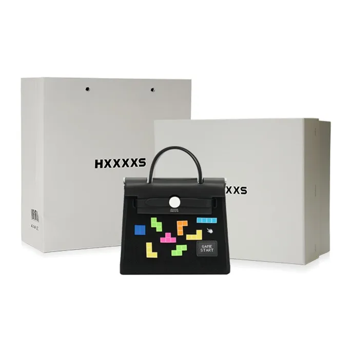 HXXXXS Cow Leather Handbag, Crossbody Bag Trumpets Women's Black-0