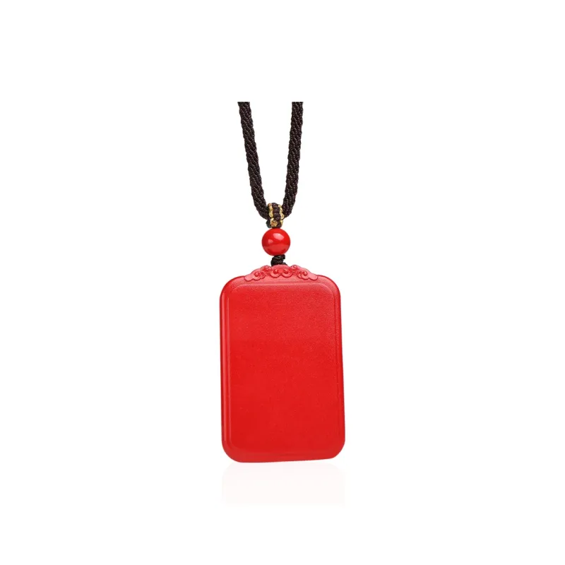 With The Heart Of The Jade Reconstructed Cinnabar Necklaces Unisex-6