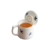 Yan Song Water Cup, Hand-Drawn (Blue) Orchid 350ml