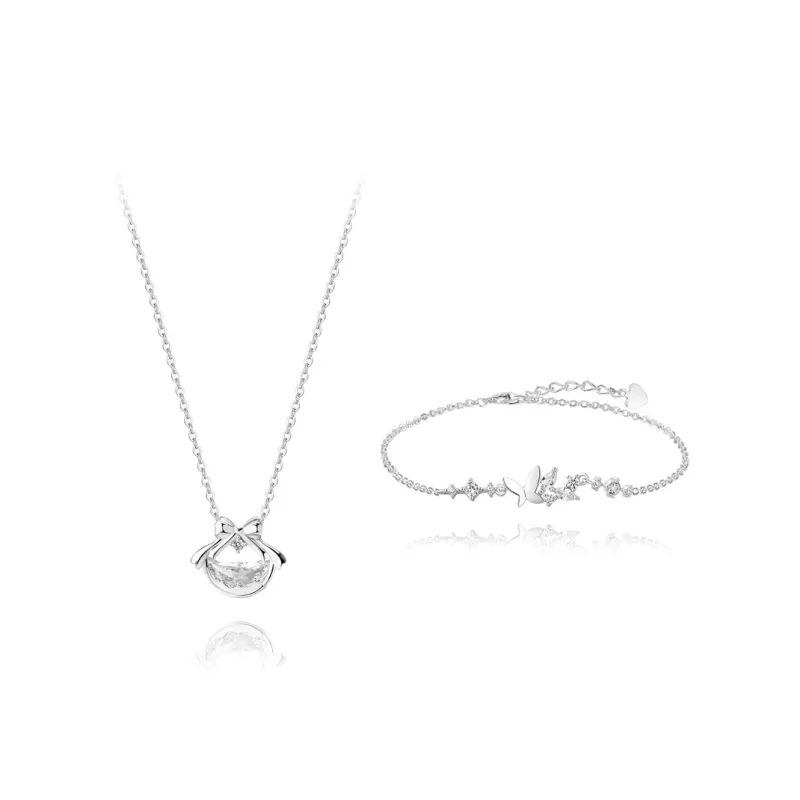 BLANK IN BLANK Zircon Necklaces Women's Bestie Couple Birthday Girl-3