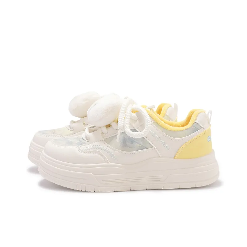 Shen Linsen Cushioning, Abrasion Resistant, Slip Resistant Low Top Casual Shoes Women's White Yellow-2