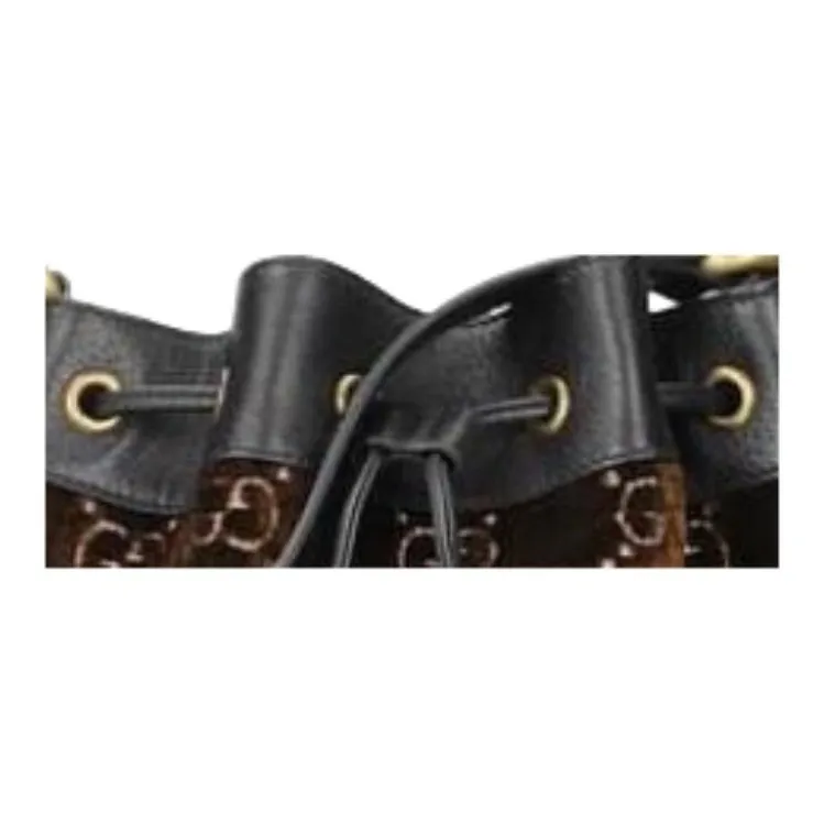 GUCCI Ophidia Velvet Patchwork Leather Bucket Bags Shoulder Bag Crossbody Bag Mini Women's Brown-4