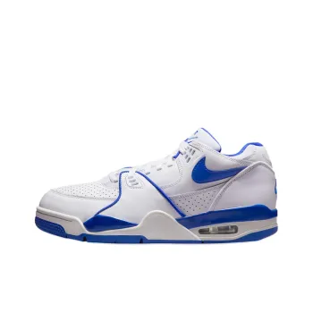 Nike Air Flight 89 Anti Slip Wear Resistant Low Top Vintage Basketball Shoes Unisex White Blue