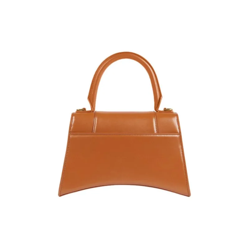 Balenciaga Hourglass Cow Leather Shoulder Bag Women's Camel-1
