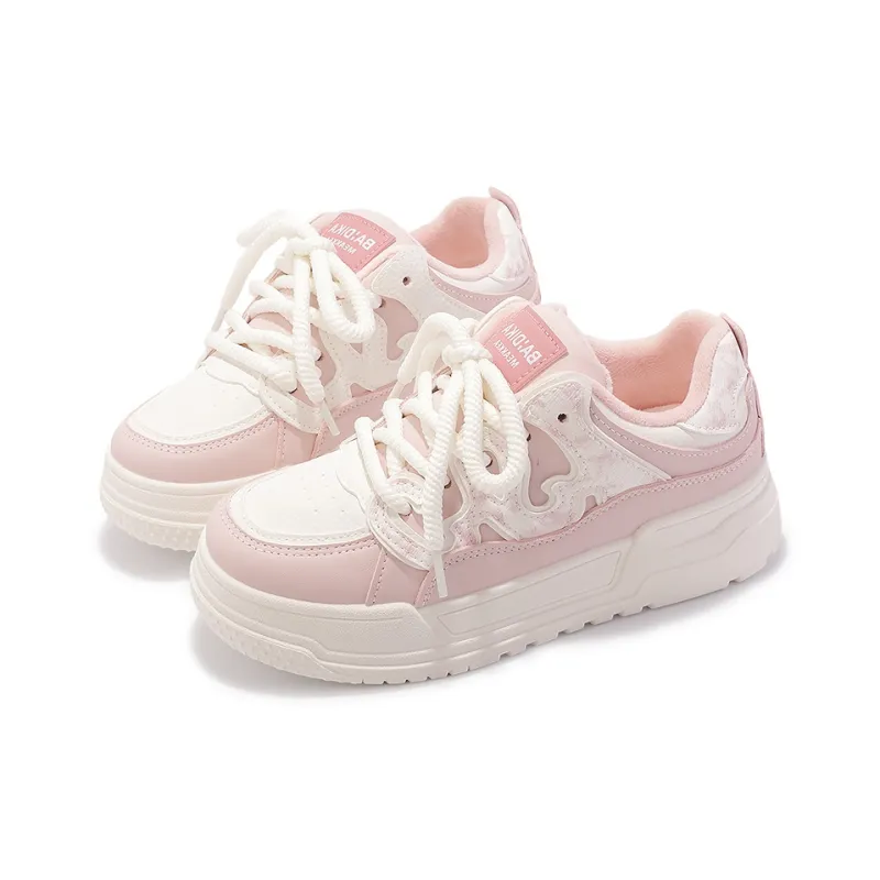 Miss Zhang Low Top Skateboard Shoes Women's Beige Pink-2