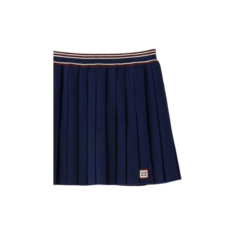 MIU MIU Wool Cashmere Skirt Navy-5